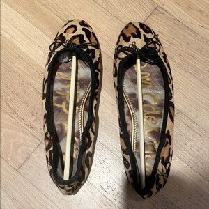 Sam Edelman leopard print calf hair ballet flats